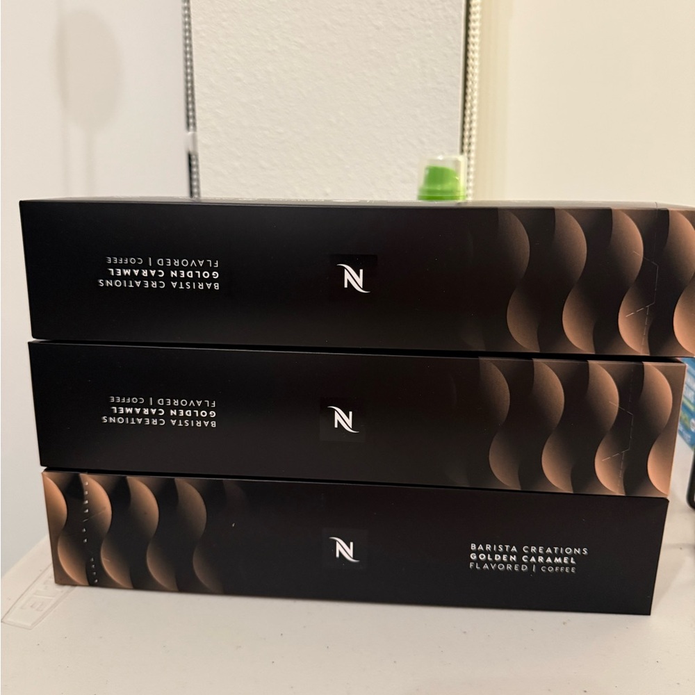 Nespresso Barista Creations Golden Caramel Coffee Capsules new unopened